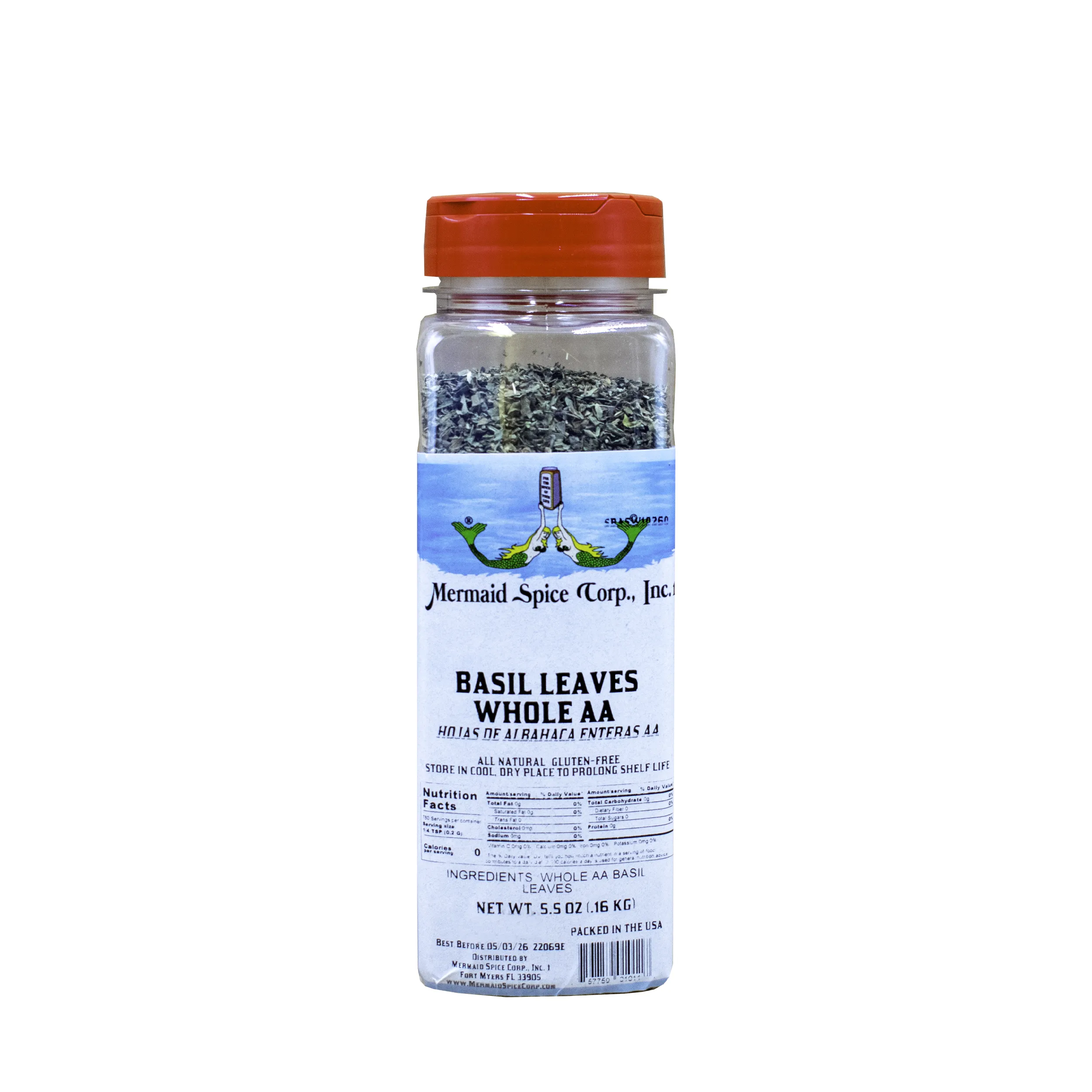 BASIL LEAVES WHOLE AA 5.5 OZ
