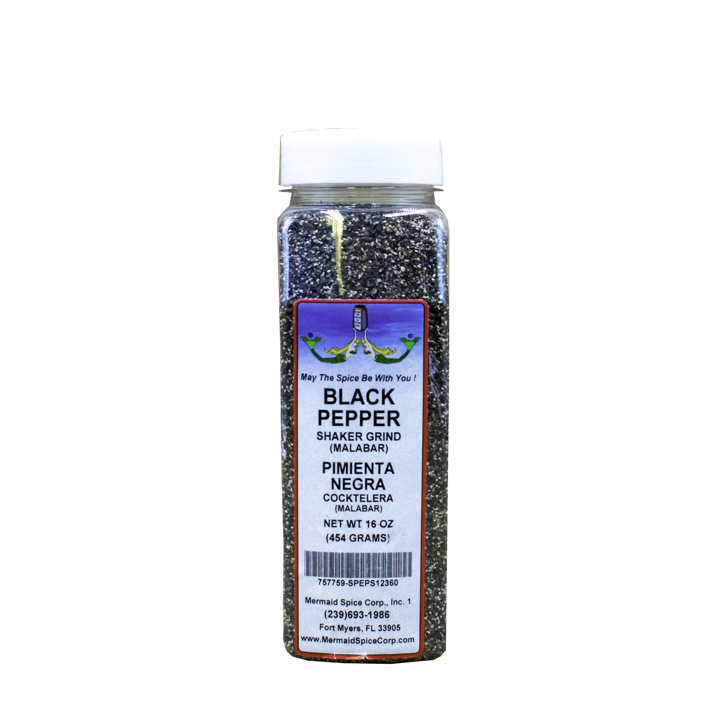 BLACK PEPPER SHAKER GRIND (MALABAR) 16 OZ