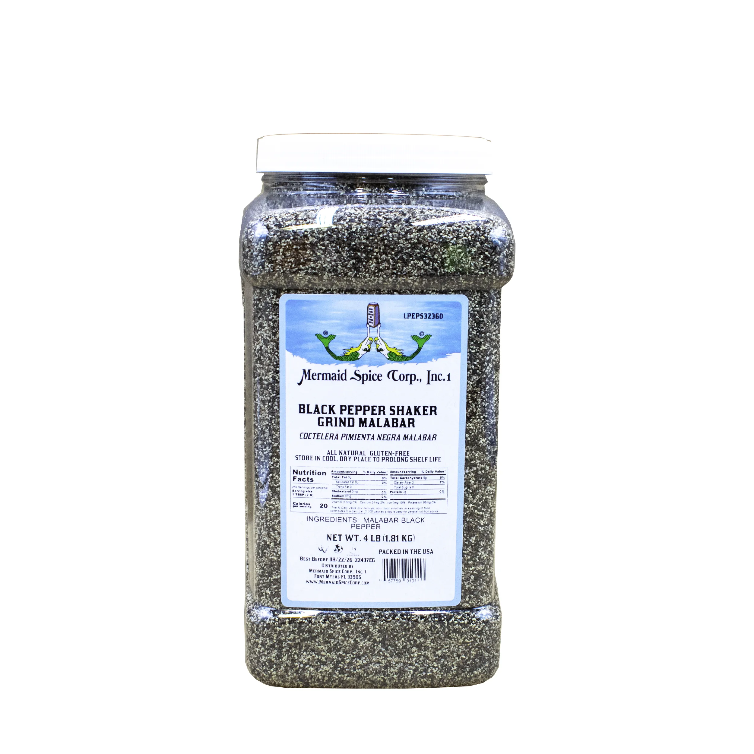 BLACK PEPPER SHAKER GRIND (MALABAR) 4 LB