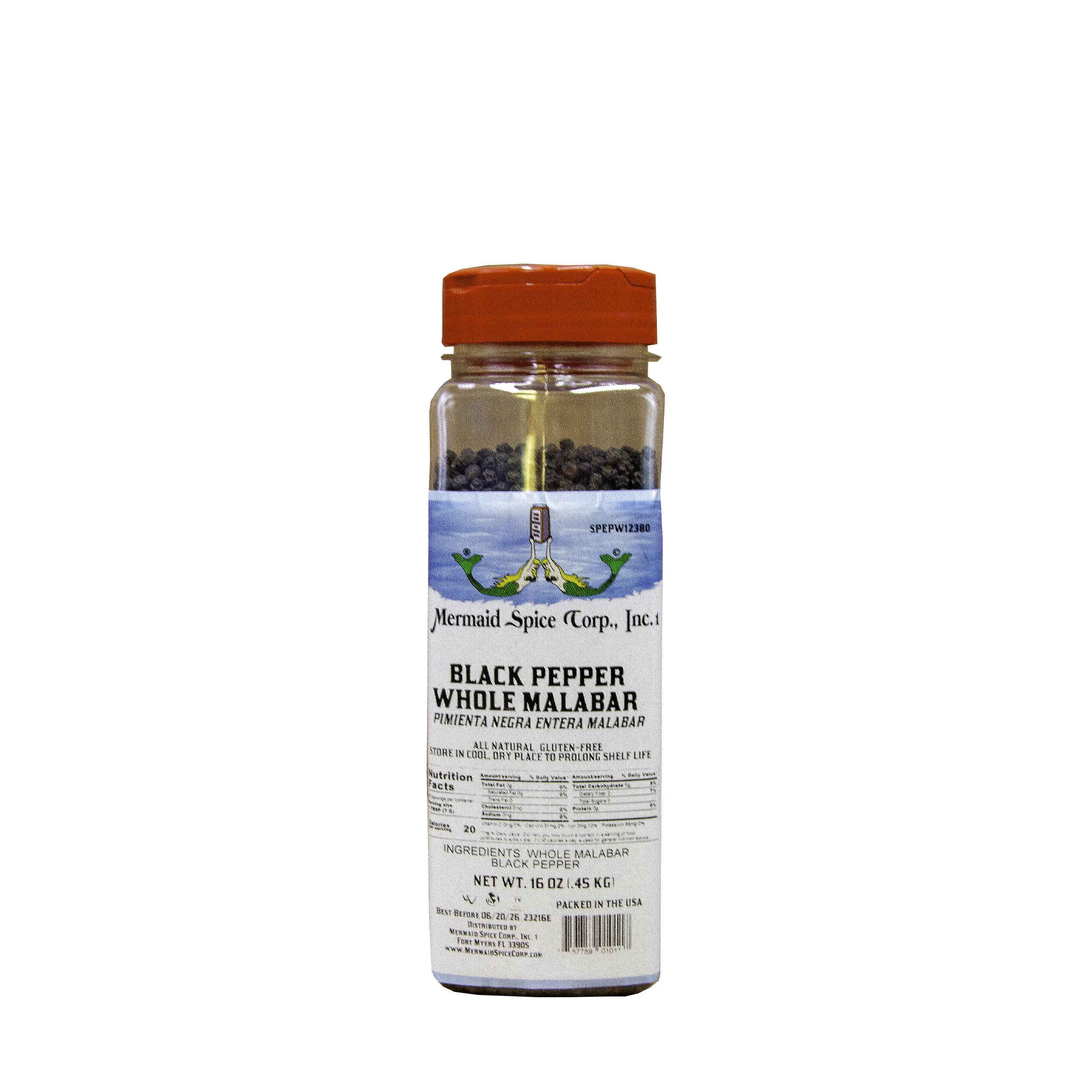 BLACK PEPPER WHOLE (MALABAR) 16 OZ