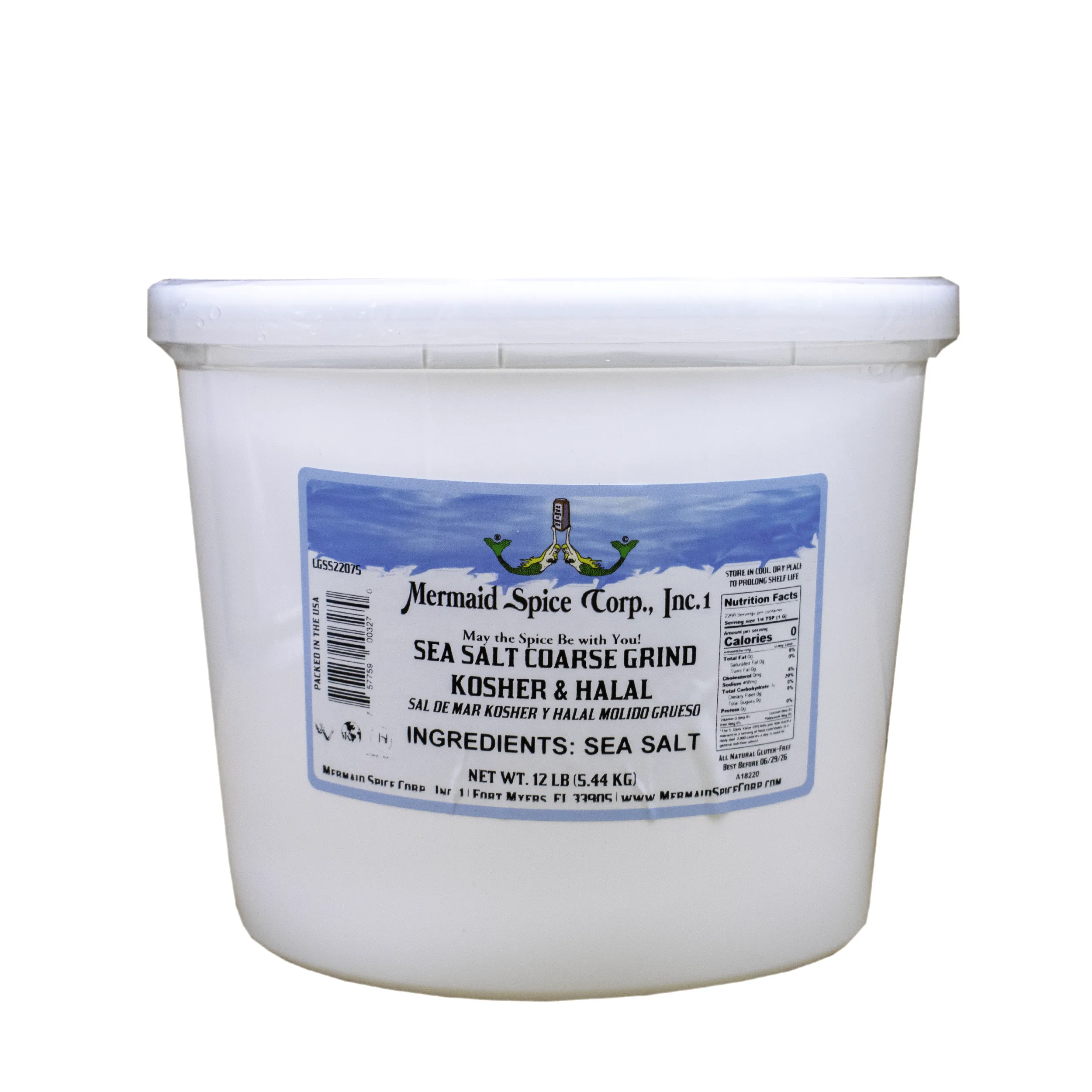 KOSHER & HALAL SEA SALT COARSE GRIND12 LB