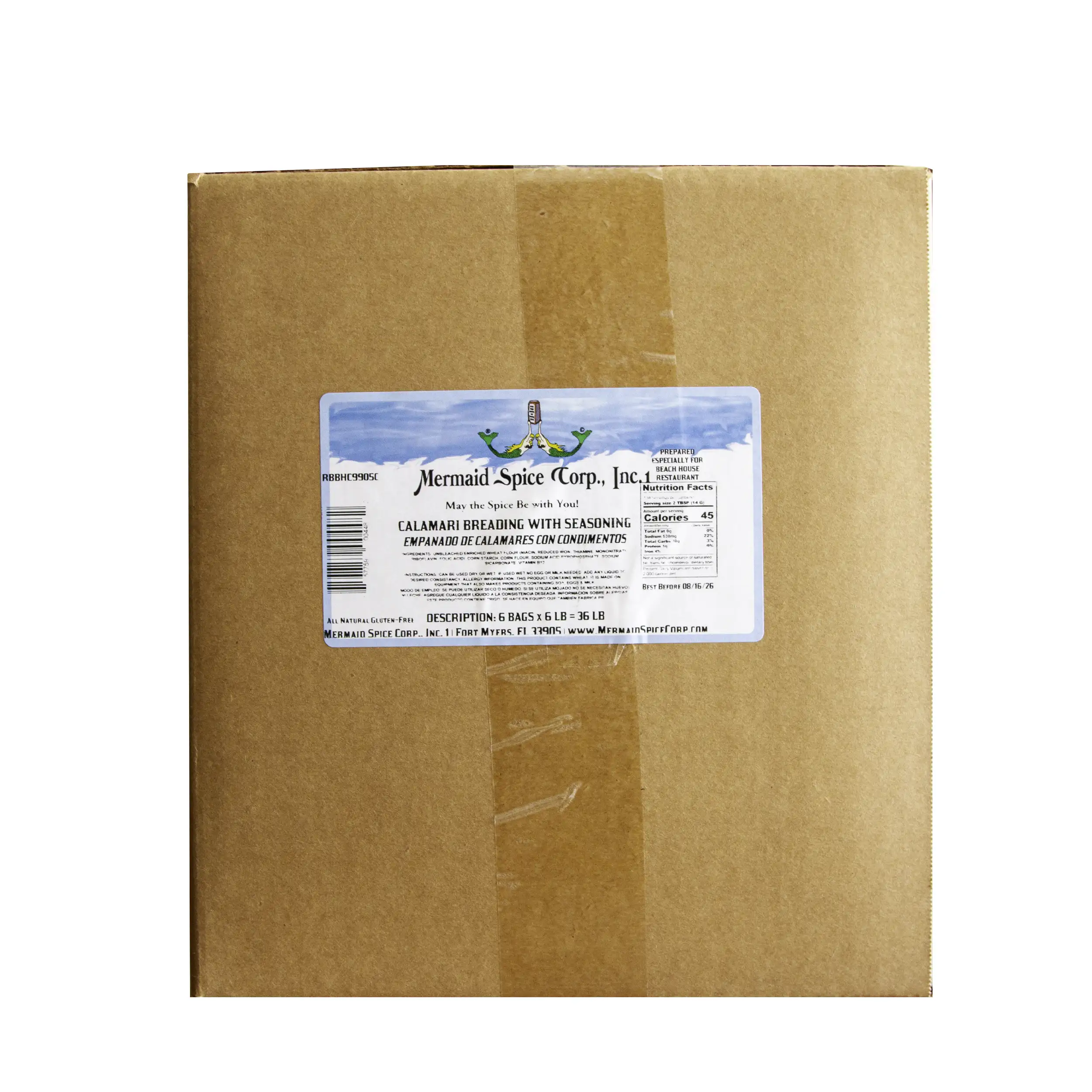 MERMAID BRAND BREADING  WITH SEASONING  6 LB  x 6  = 36  BOX