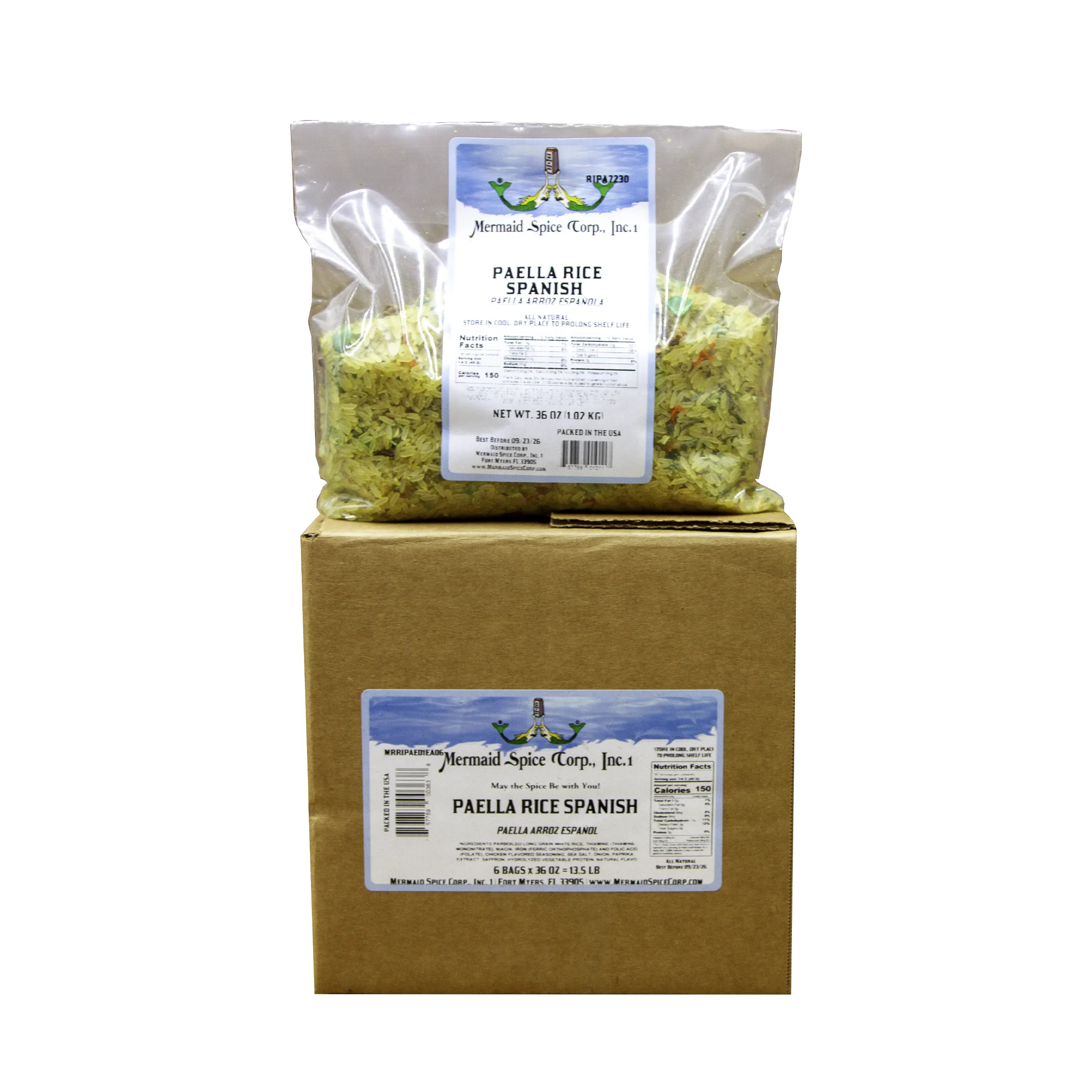 PAELLA RICE (SPANISH) (36 OZ X 6 = 13.5 LB CASE)