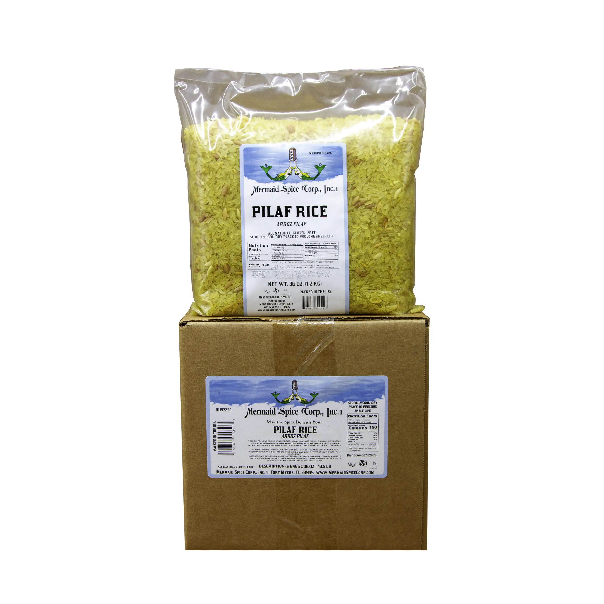 PILAF RICE (36 OZ X 6= 13.5 LB CASE)