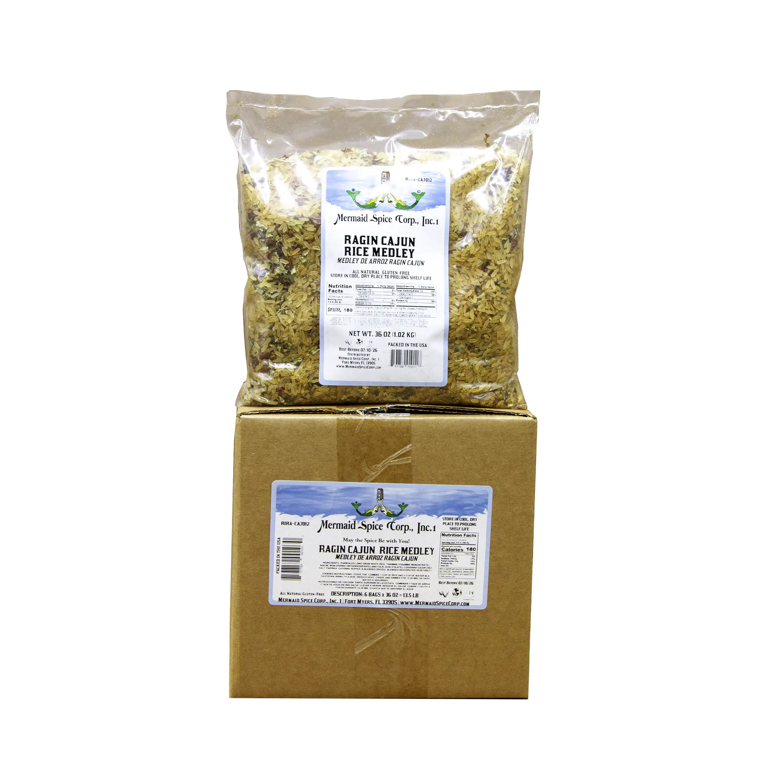 RAGIN CAJUN  RICE MEDLEY 2.25 LB X 6= 13.50 LB