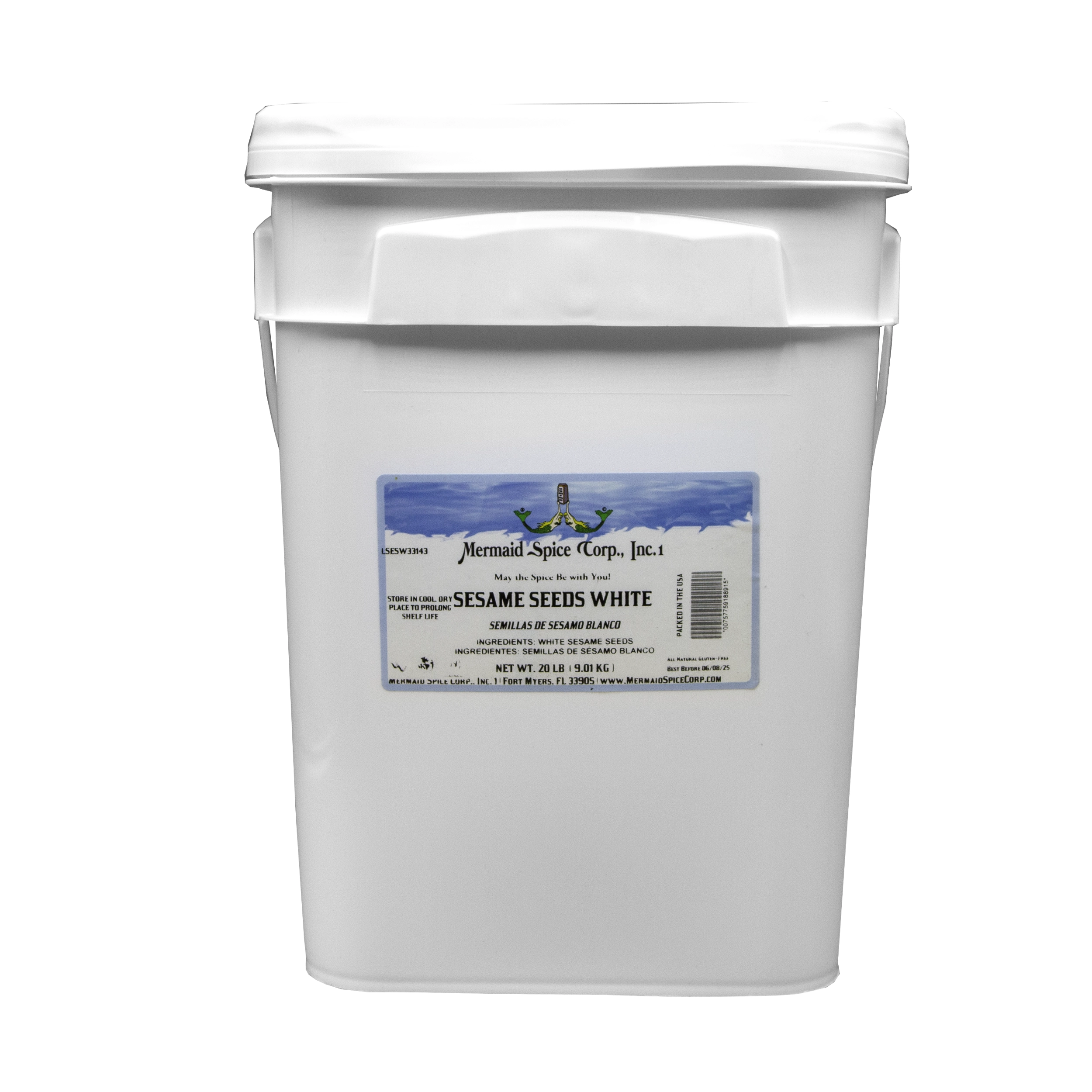 SESAME SEEDS WHITE 20 LB PAIL
