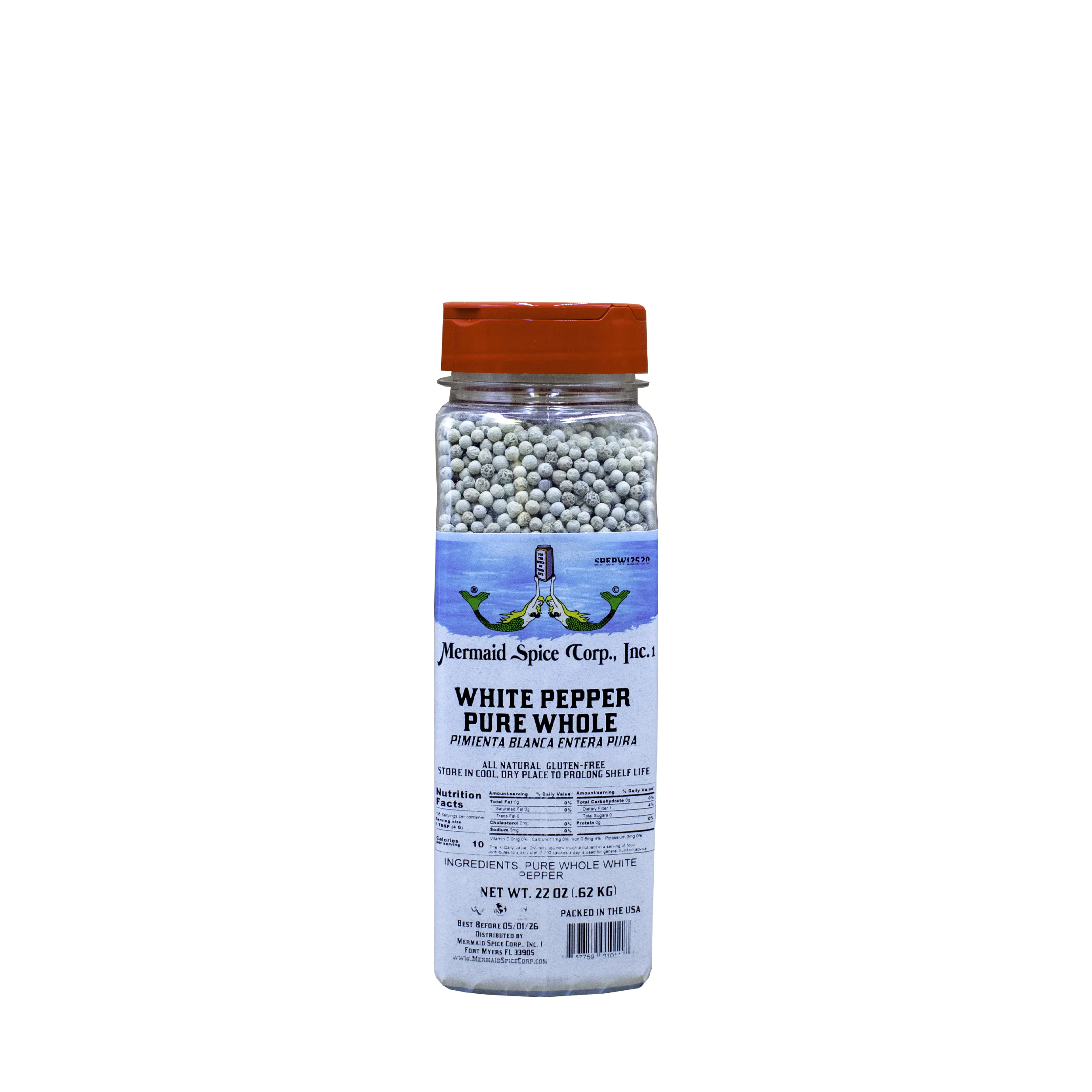 WHITE PEPPER (PURE WHOLE) 22 OZ