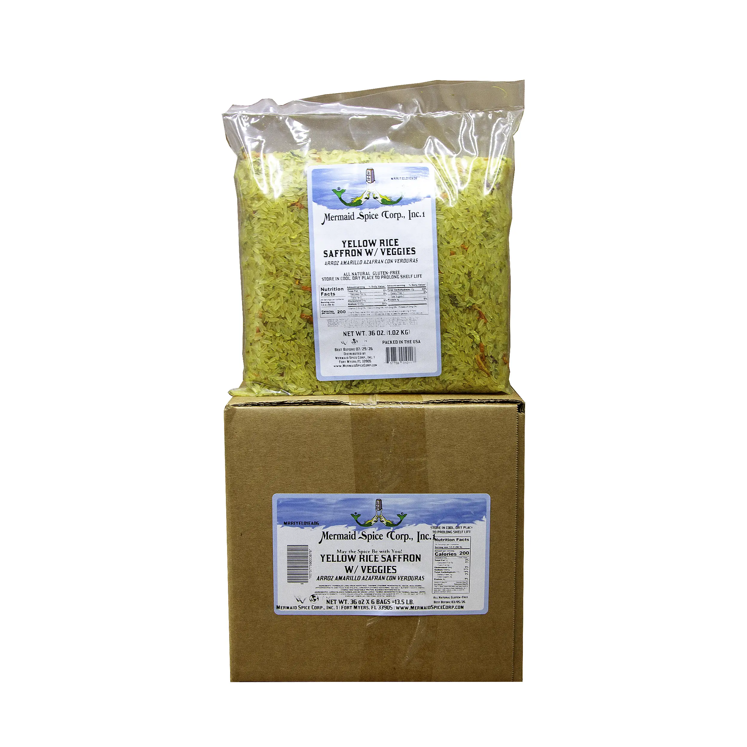 YELLOW RICE (SAFFRON W/ VEGGIES) (36 OZ X 6 = 13.5 LB CASE)